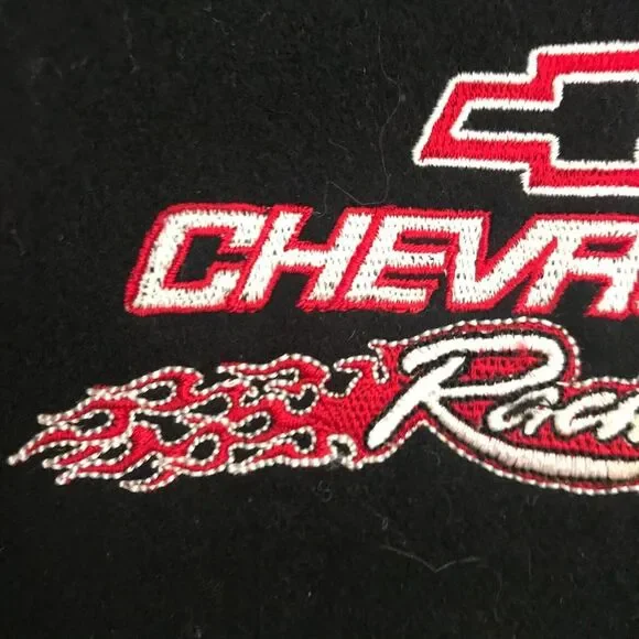 NEW! Chevrolet Corvette Racing Logo Bomber Varsity Jacket Mens Large Black Red‎